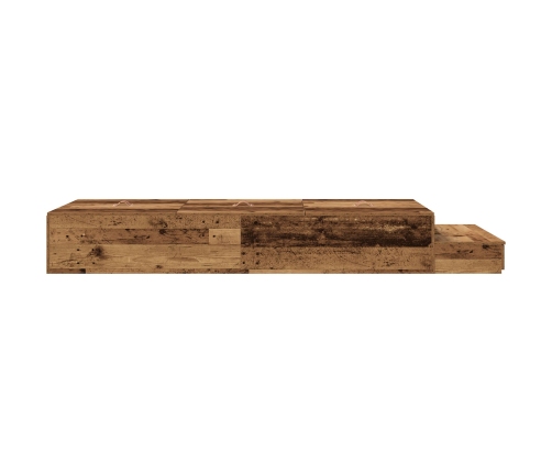 Estructura de Cama con Almacenamiento  Madera Vieja Madera Compuesa