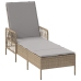 Tumbona Beige y gris claro Ratán PE 157 x 55 x 92 cm Plegable
