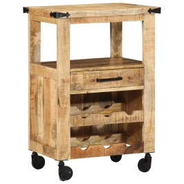 Carro de Cocina 55x40x80 cm Madera Maciza Rústica de Mango