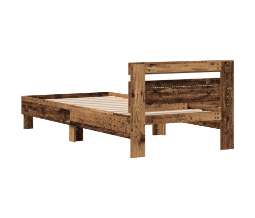 Estructura de cama  Madera antigua Madera maciza 90 x 190 cm