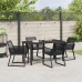 Juego de Comedor de Jardín  de 5 Piezas Ratán Negro