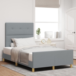 Estructura de Cama Gris Claro 120x200 cm Tela