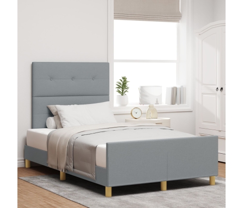 Estructura de Cama Gris Claro 120x200 cm Tela