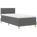 Cama con Box Spring  con Colchón y Luz LED Gris Oscuro 90x200 cm Tela
