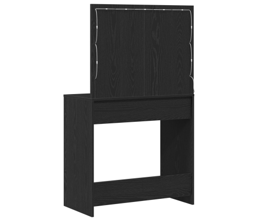Mesa de tocador  con luces LED en Roble Negro 78,5x41x135 cm