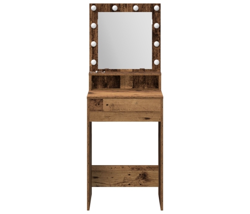 Mesa de Tocador  con Luces LED - Madera Vieja, 50x41x135 cm
