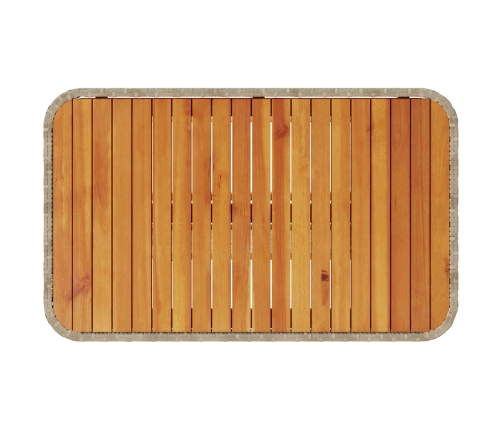 Juego de Comedor de Jardín de 3 Piezas con Cojines Beige Ratán Sintético Acacia