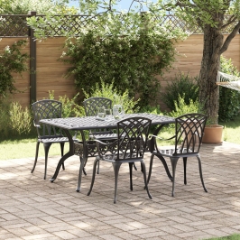 Set de 3 Negro Aluminio Fundido 150x90x72 cm Duradero