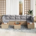 Conjunto de Sofá de Jardín  de 8 Piezas con Cojines Beige Poliratán Acacia