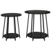 Mesa Lateral  2 pcs Negra de Madera y Metal