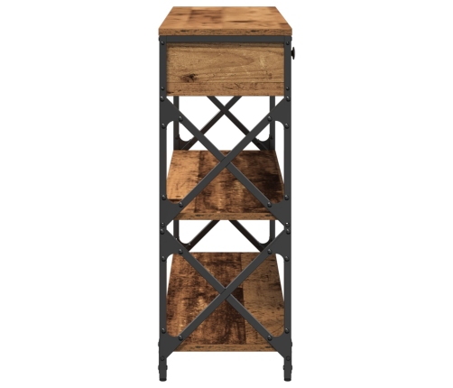 Mesa Consola  de Madera Vieja 100x28x75 cm de Madera Ingenierizada y Acero