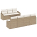 Conjunto de Sofá de Jardín  Conjunto de 8 Beige Ratán, Poliéster