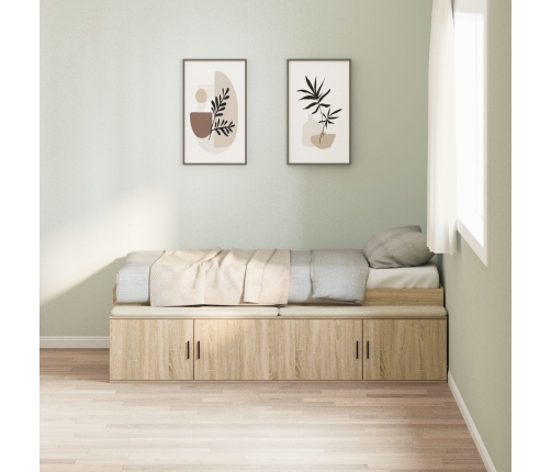 Cama con almacenamiento  Roble Sonoma 100x200 cm