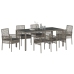 Juego de comedor de jardín de 7 piezas con cojines gris poliratán