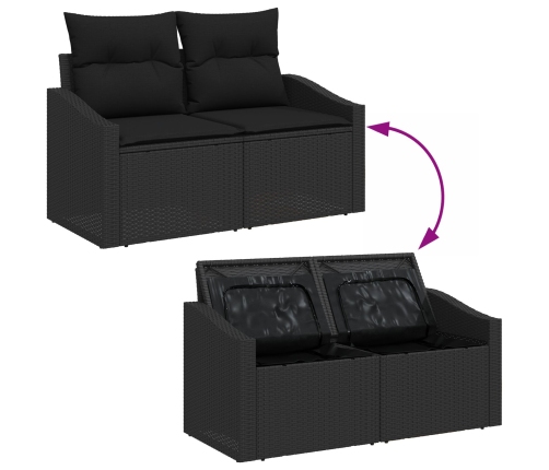 Set de Sofá de Jardín  Conjunto de 9 Negro