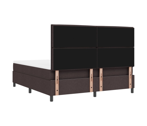 Cama Box Spring  con Colchón Gris Oscuro Super King de Tela