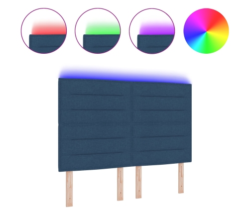 Cabecero LED  Diseño de Líneas Azul 80 cm Tela