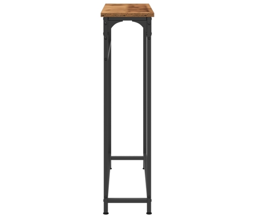 Mesa Consola  Madera Vieja 75x19,5x75 cm Madera Ingenierizada y Acero