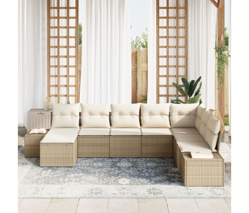 Conjunto de Sofá de Jardín  Juego de 8 Beige y crema