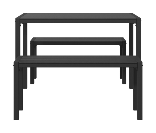 Juego de Comedor de Jardín de 3 Piezas de  en Acero y WPC Negro
