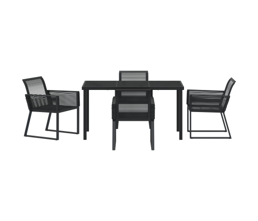 Juego de Comedor de Jardín  de 5 Piezas Ratán Negro