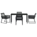 Juego de Comedor de Jardín  de 5 Piezas Ratán Negro