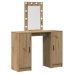 Mesa de Tocador  con Luces LED Roble Artesanal 102x33x135 cm