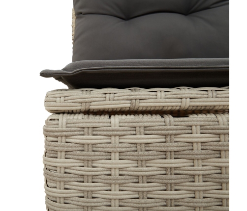 Conjunto de Sofá de Jardín 8 Piezas Gris Ratán
