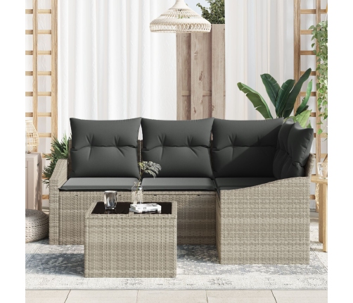 Juego de Sofás de Jardín 5 Piezas Beige, Gris Oscuro