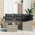 Juego de Sofás de Jardín 5 Piezas Beige, Gris Oscuro