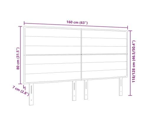 Cabecera LED  Diseño en Líneas Marrón Oscuro 80 cm Tela