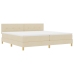 Cama con Resortes con Colchón Crema 200x200 cm Tela