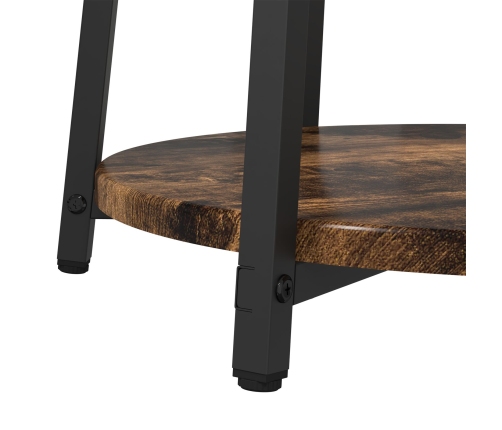 Mesa lateral  de 2 piezas en madera de roble ahumado y metal