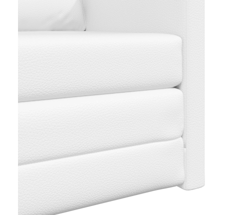 Sofá Cama de Piso  2 en 1 Blanco 74x77x81 cm Cuero Sintético