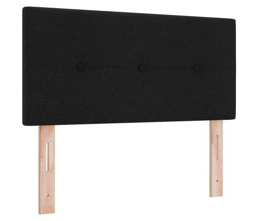 Cabecero  Tapizado con Botones Negro 90 cm Tela
