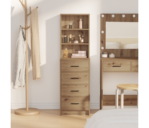 Highboard Roble Artesanal 40x41x135 cm Madera Elaborada