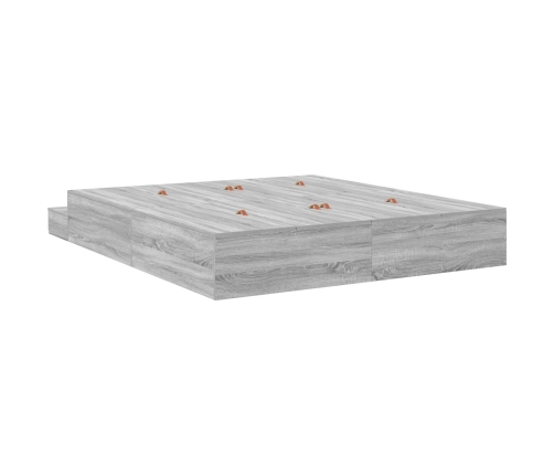 Cama con Almacenamiento  Grey Sonoma Madera 180 x 200 cm