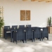 Conjunto de Comedor de Jardín de 9 Piezas con Cojines Ratán Polipropileno Antracita