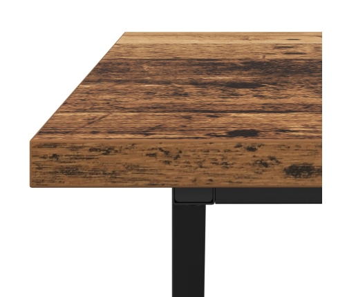 Mesa de café de madera reciclada 100x50x40 cm de madera de ingeniería y metal