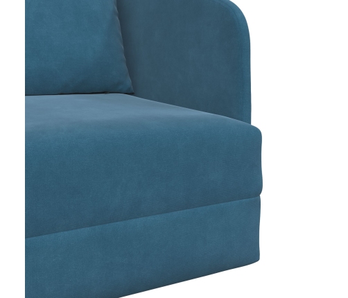 Sofá Cama de Piso  2-en-1 Azul 65x80x83 cm Terciopelo