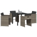 Set de Comedor de Jardín  de 5 Piezas con Cojines Gris Poliratán