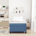 Cama Box Spring  Azul Individual de Tela de Pana