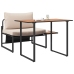 Conjunto de Comedor Jardín de 2 Piezas Silla Individual con Cojines Taupe