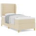 Cama con somier de  y colchón Crema 90x190 cm Tela