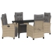Set de Comedor de Jardín de 5 Piezas Beige de Poliratán