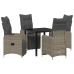 Set de Comedor de Jardín de 5 Piezas con Cojines Beige Poliratán