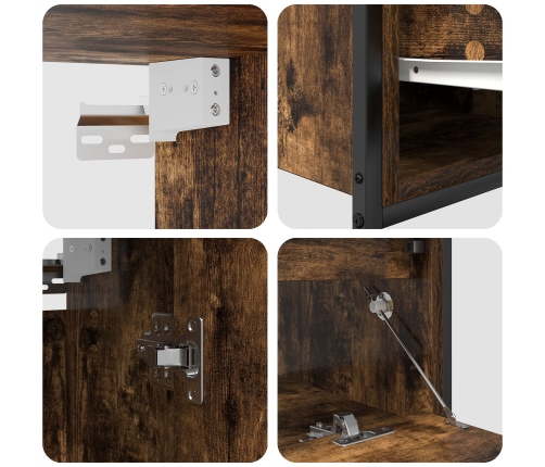 Conjunto de Muebles de Baño de 5 Piezas  en Roble Ahumado de Madera Derivada
