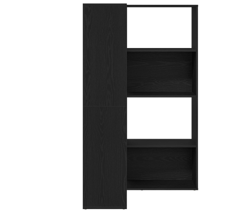 Armario Esquinero  Negro Roble 140x30x140 cm Madera Elaborada