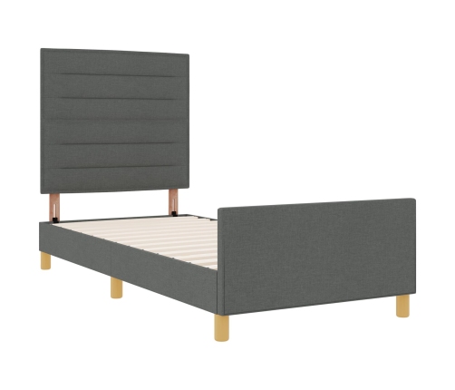Estructura de Cama  Gris Oscuro 100x200 cm Tela