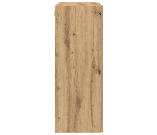 Armario de Pared  con Puertas de Cristal Roble Artesano 69,5x34x90 cm